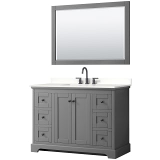 A thumbnail of the Wyndham Collection WCV232348S-QTZ-US3M46 Dark Gray / White Quartz Top / Matte Black Hardware