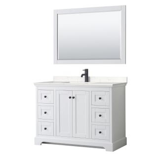 A thumbnail of the Wyndham Collection WCV232348S-VCA-M46 White / Carrara Cultured Marble Top / Matte Black Hardware
