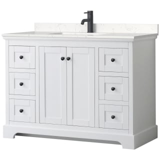 A thumbnail of the Wyndham Collection WCV232348S-VCA-MXX White / Carrara Cultured Marble Top / Matte Black Hardware