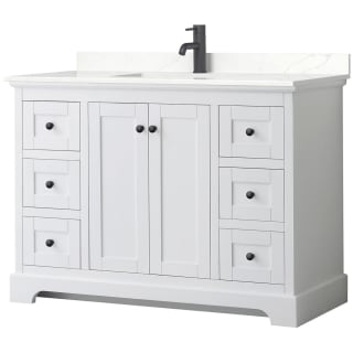 A thumbnail of the Wyndham Collection WCV232348S-QTZ-UNSMXX White / Giotto Quartz Top / Matte Black Hardware