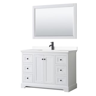 A thumbnail of the Wyndham Collection WCV232348S-VCA-M46 White / White Cultured Marble Top / Matte Black Hardware