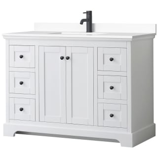 A thumbnail of the Wyndham Collection WCV232348S-VCA-MXX White / White Cultured Marble Top / Matte Black Hardware