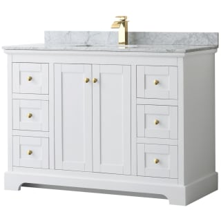 A thumbnail of the Wyndham Collection WCV232348SCMUNSMXX White / White Carrara Marble Top / Brushed Gold Hardware