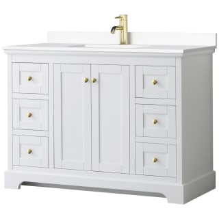 A thumbnail of the Wyndham Collection WCV232348S-VCA-MXX White / White Cultured Marble Top / Brushed Gold Hardware