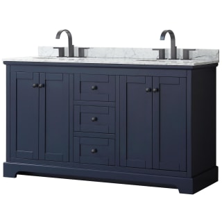 A thumbnail of the Wyndham Collection WCV232360DCMUNOMXX Dark Blue / White Carrara Marble Top / Matte Black Hardware