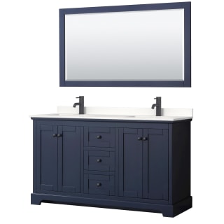 A thumbnail of the Wyndham Collection WCV232360D-QTZ-UNSM58 Dark Blue / White Quartz Top / Matte Black Hardware