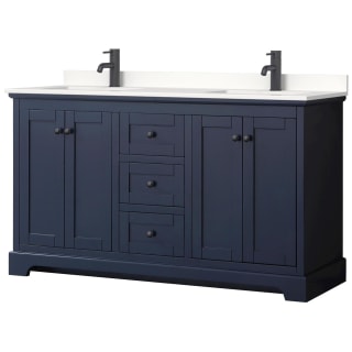 A thumbnail of the Wyndham Collection WCV232360D-QTZ-UNSMXX Dark Blue / White Quartz Top / Matte Black Hardware