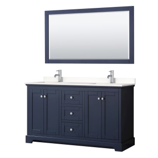 A thumbnail of the Wyndham Collection WCV232360D-QTZ-UNSM58 Dark Blue / White Quartz Top / Polished Chrome Hardware