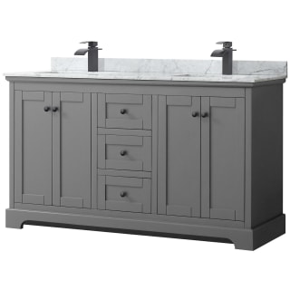 A thumbnail of the Wyndham Collection WCV232360DCMUNSMXX Dark Gray / White Carrara Marble Top / Matte Black Hardware