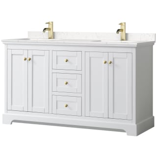 A thumbnail of the Wyndham Collection WCV232360D-VCA-MXX White / Carrara Cultured Marble Top / Brushed Gold Hardware