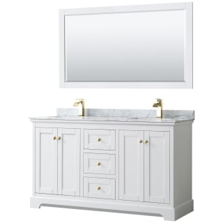 A thumbnail of the Wyndham Collection WCV232360DCMUNSM58 White / White Carrara Marble Top / Brushed Gold Hardware