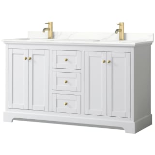 A thumbnail of the Wyndham Collection WCV232360D-QTZ-UNSMXX White / Giotto Quartz Top / Brushed Gold Hardware