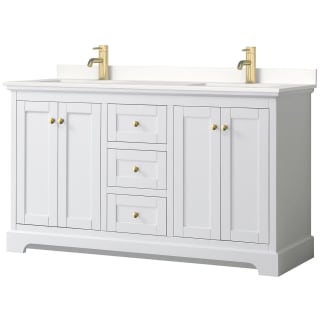 A thumbnail of the Wyndham Collection WCV232360D-QTZ-UNSMXX White / White Quartz Top / Brushed Gold Hardware