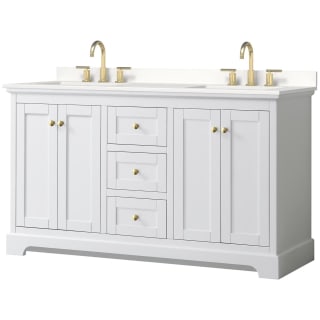 A thumbnail of the Wyndham Collection WCV232360D-QTZ-US3MXX White / White Quartz Top / Brushed Gold Hardware