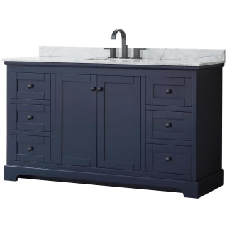 A thumbnail of the Wyndham Collection WCV232360SCMUNOMXX Dark Blue / White Carrara Marble Top / Matte Black Hardware