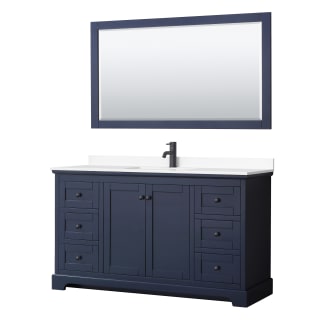 A thumbnail of the Wyndham Collection WCV232360S-VCA-M58 Dark Blue / White Cultured Marble Top / Matte Black Hardware