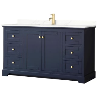 A thumbnail of the Wyndham Collection WCV232360S-QTZ-UNSMXX Dark Blue / Giotto Quartz Top / Brushed Gold Hardware