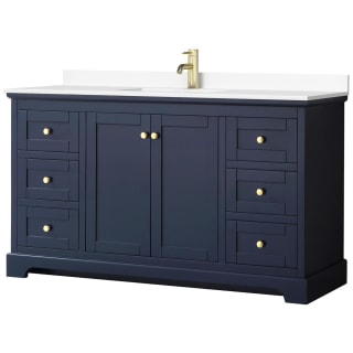 A thumbnail of the Wyndham Collection WCV232360S-VCA-MXX Dark Blue / White Cultured Marble Top / Brushed Gold Hardware