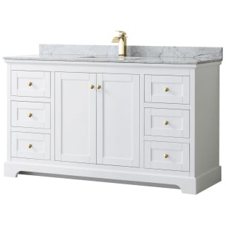 A thumbnail of the Wyndham Collection WCV232360SCMUNSMXX White / White Carrara Marble Top / Brushed Gold Hardware