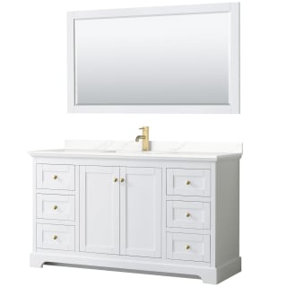 A thumbnail of the Wyndham Collection WCV232360S-QTZ-UNSM58 White / Giotto Quartz Top / Brushed Gold Hardware