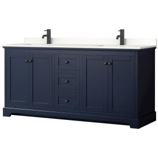 A thumbnail of the Wyndham Collection WCV232372D-QTZ-UNSMXX Dark Blue / White Quartz Top / Matte Black Hardware