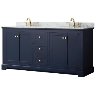 A thumbnail of the Wyndham Collection WCV232372DCMUNOMXX Dark Blue / White Carrara Marble Top / Brushed Gold Hardware