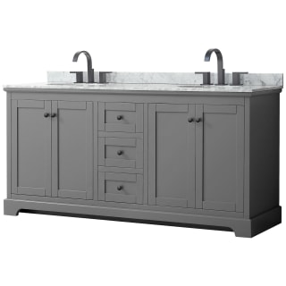 A thumbnail of the Wyndham Collection WCV232372DCMUNOMXX Dark Gray / White Carrara Marble Top / Matte Black Hardware