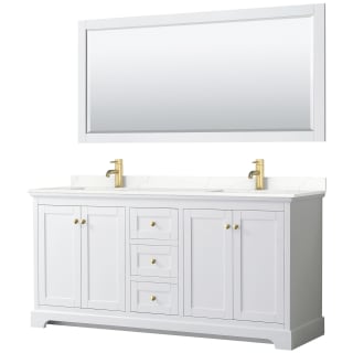 A thumbnail of the Wyndham Collection WCV232372D-QTZ-UNSM70 White / Giotto Quartz Top / Brushed Gold Hardware