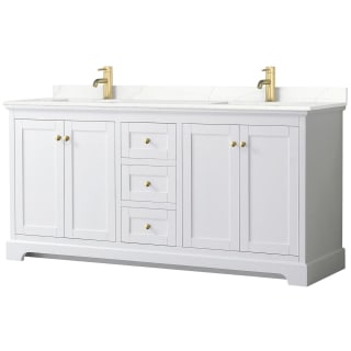 A thumbnail of the Wyndham Collection WCV232372D-QTZ-UNSMXX White / Giotto Quartz Top / Brushed Gold Hardware