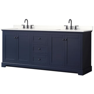 A thumbnail of the Wyndham Collection WCV232380D-QTZ-US3MXX Dark Blue / White Quartz Top / Matte Black Hardware