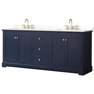 A thumbnail of the Wyndham Collection WCV232380D-QTZ-US3MXX Dark Blue / White Quartz Top / Brushed Gold Hardware