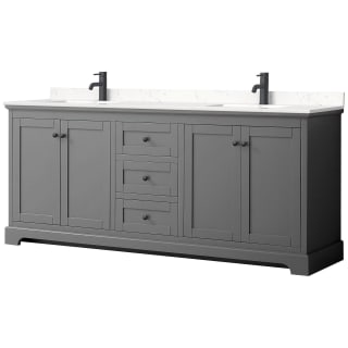 A thumbnail of the Wyndham Collection WCV232380D-VCA-MXX Dark Gray / Carrara Cultured Marble Top / Matte Black Hardware