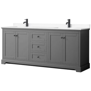 A thumbnail of the Wyndham Collection WCV232380D-VCA-MXX Dark Gray / White Cultured Marble Top / Matte Black Hardware