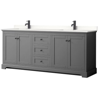 A thumbnail of the Wyndham Collection WCV232380D-QTZ-UNSMXX Dark Gray / White Quartz Top / Matte Black Hardware