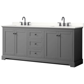 A thumbnail of the Wyndham Collection WCV232380D-QTZ-US3MXX Dark Gray / White Quartz Top / Matte Black Hardware