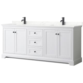 A thumbnail of the Wyndham Collection WCV232380D-QTZ-UNSMXX White / Giotto Quartz Top / Matte Black Hardware