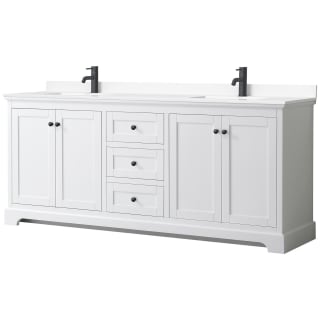 A thumbnail of the Wyndham Collection WCV232380D-VCA-MXX White / White Cultured Marble Top / Matte Black Hardware