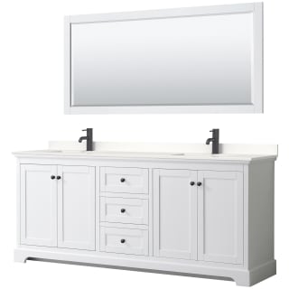 A thumbnail of the Wyndham Collection WCV232380D-QTZ-UNSM70 White / White Quartz Top / Matte Black Hardware