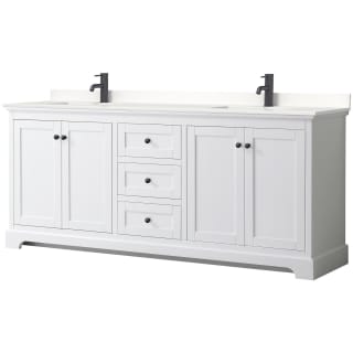 A thumbnail of the Wyndham Collection WCV232380D-QTZ-UNSMXX White / White Quartz Top / Matte Black Hardware