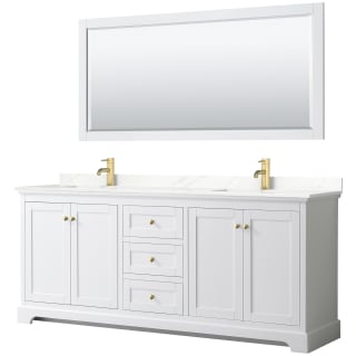 A thumbnail of the Wyndham Collection WCV232380D-QTZ-UNSM70 White / Giotto Quartz Top / Brushed Gold Hardware