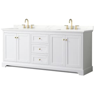 A thumbnail of the Wyndham Collection WCV232380D-QTZ-US3MXX White / Giotto Quartz Top / Brushed Gold Hardware