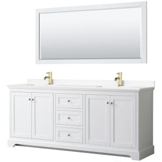 A thumbnail of the Wyndham Collection WCV232380D-VCA-M70 White / White Cultured Marble Top / Brushed Gold Hardware