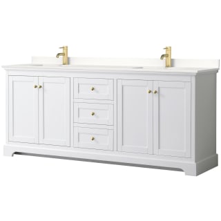 A thumbnail of the Wyndham Collection WCV232380D-QTZ-UNSMXX White / White Quartz Top / Brushed Gold Hardware