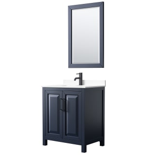 A thumbnail of the Wyndham Collection WCV252530S-VCA-M24 Dark Blue / White Cultured Marble Top / Matte Black Hardware