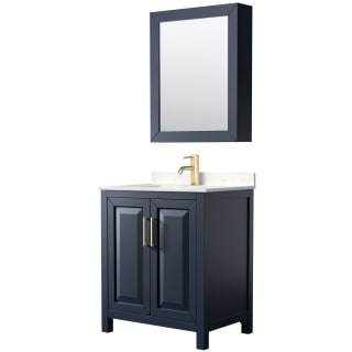 A thumbnail of the Wyndham Collection WCV252530S-VCA-MED Dark Blue / Carrara Cultured Marble Top / Brushed Gold Hardware