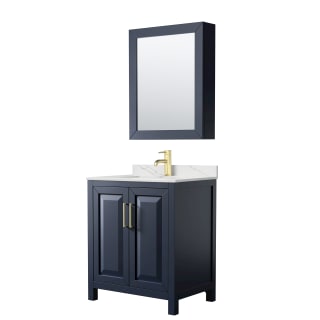 A thumbnail of the Wyndham Collection WCV252530S-QTZ-UNSMED Dark Blue / Giotto Quartz Top / Brushed Gold Hardware