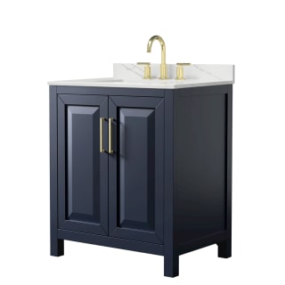 A thumbnail of the Wyndham Collection WCV252530S-QTZ-US3MXX Dark Blue / Giotto Quartz Top / Brushed Gold Hardware