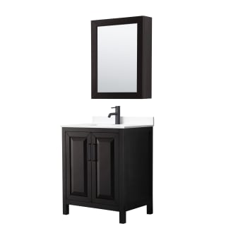 A thumbnail of the Wyndham Collection WCV252530S-VCA-MED Dark Espresso / White Cultured Marble Top / Matte Black Hardware