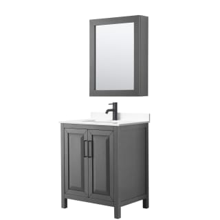 A thumbnail of the Wyndham Collection WCV252530S-VCA-MED Dark Gray / White Cultured Marble Top / Matte Black Hardware