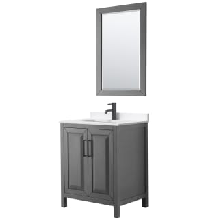 A thumbnail of the Wyndham Collection WCV252530S-QTZ-UNSM24 Dark Gray / White Quartz Top / Matte Black Hardware